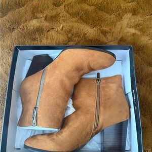 Nine West Brown Suede Ankle Booties